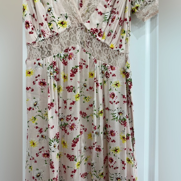 LPA Dress XXS Floral Pink Midi Dress with side slit - Picture 5 of 14